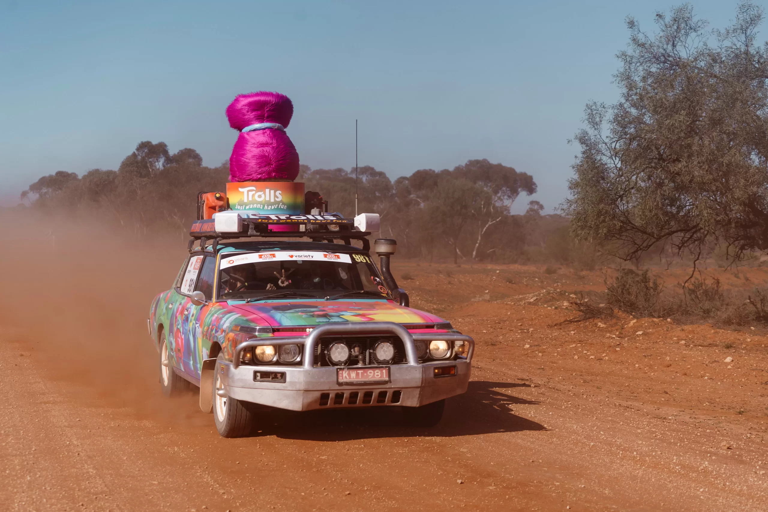 Variety bash car driving on remote track