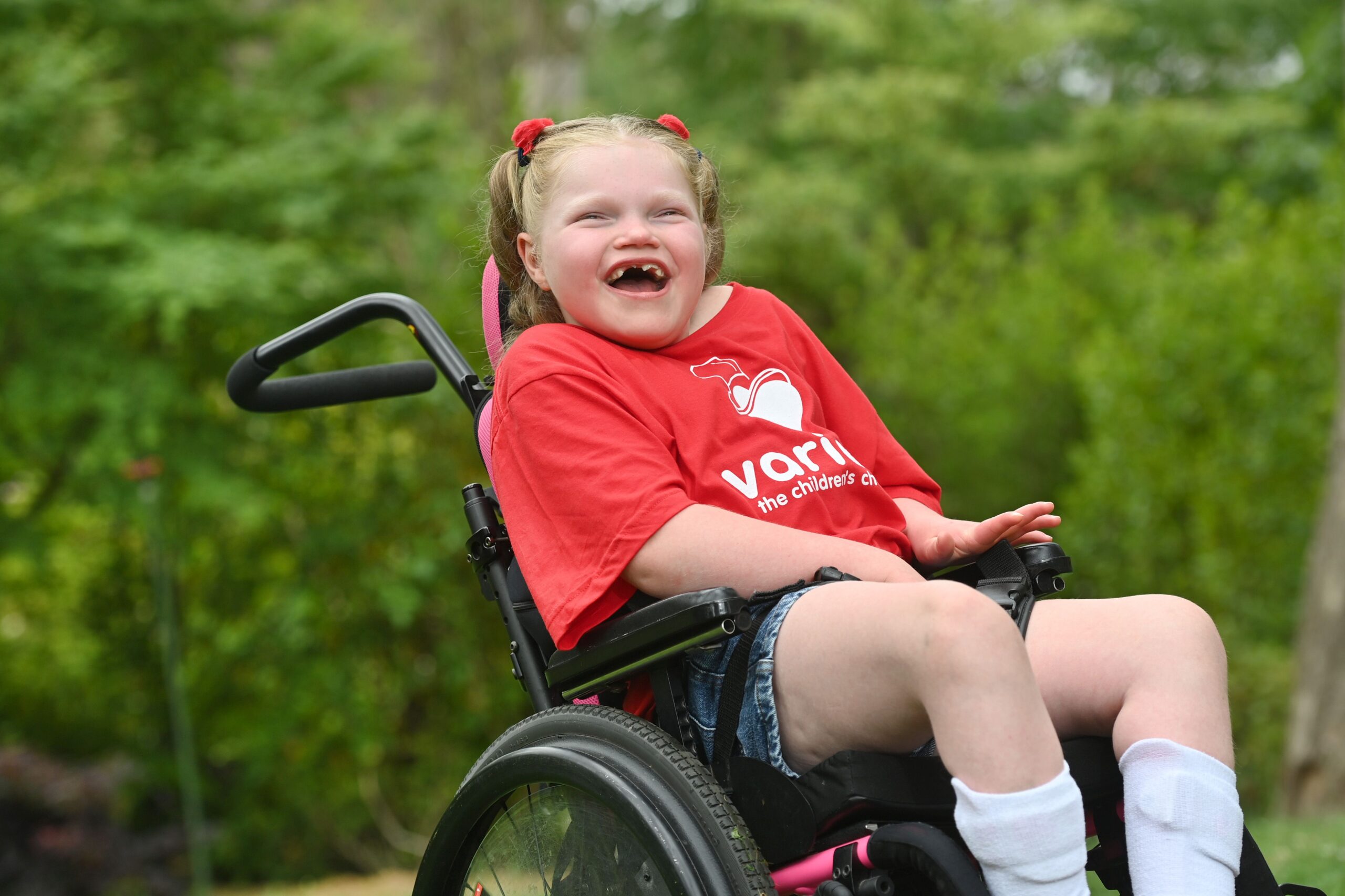 Annalise in her wheelchair